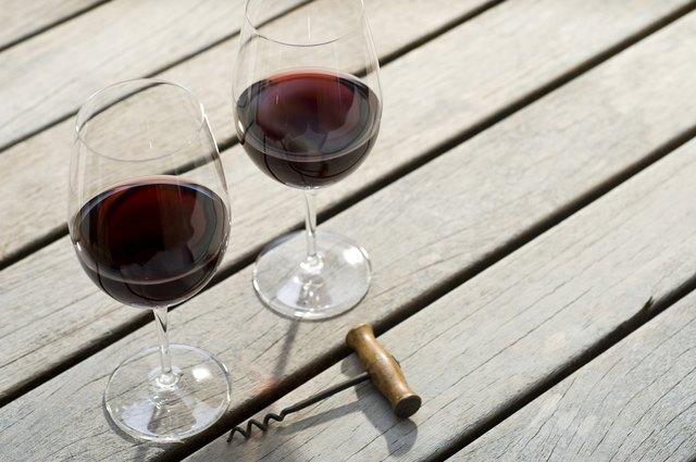 Red Wine On A Picnic Table