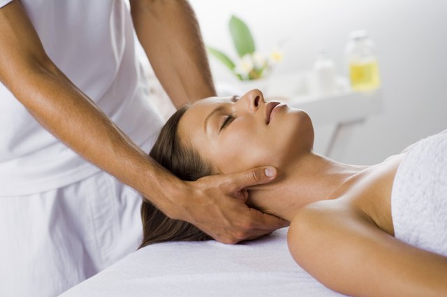 Woman having a head massage