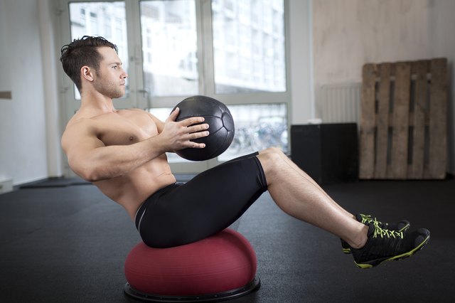Core exercise with medicine and Togu ball