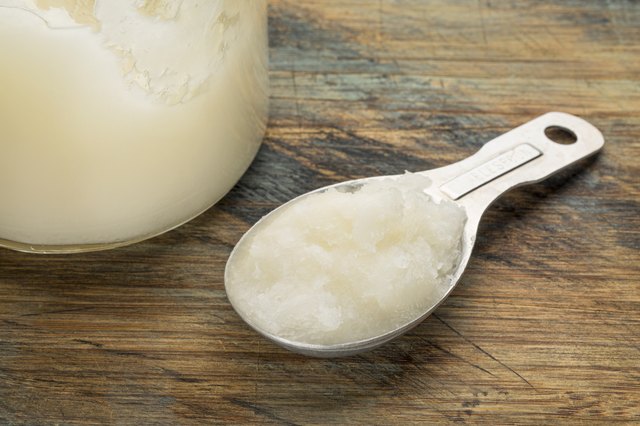 coconut cooking oil spoon