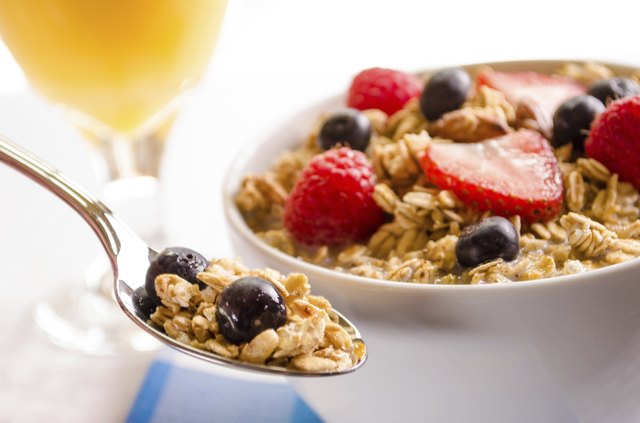 Granola with Bluberries, Raspberries, and Strawberries