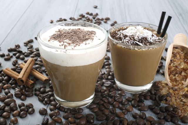 cappuccino and ice coffee