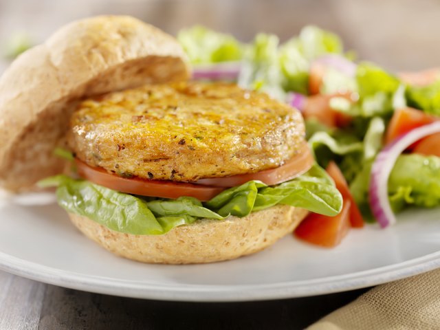 Vegetarian Soy Burger with Spinach