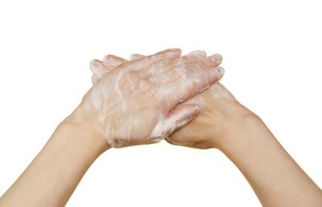Glycerin on hands.