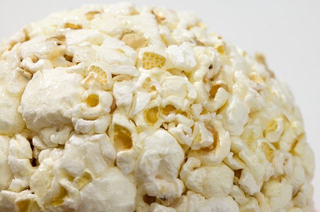 Close-up of a popcorn ball
