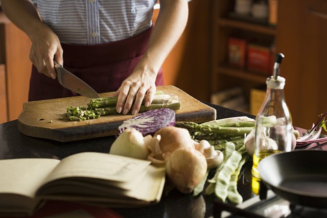 Person preparing vegetables