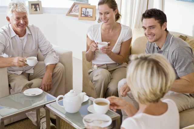 Family having tea together
