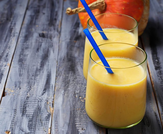 Fresh pumpkin smoothie, healthy drink