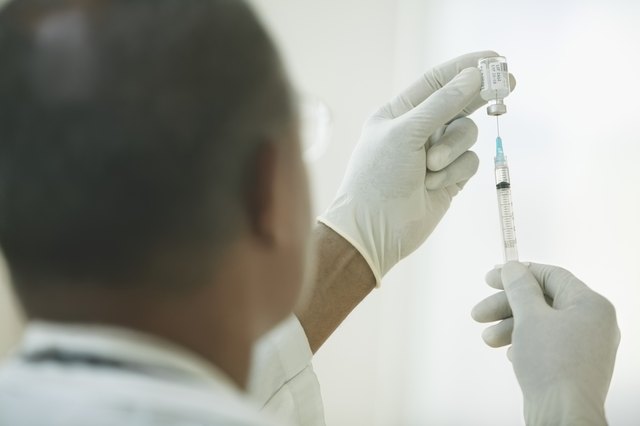 Male doctor preparing an injection