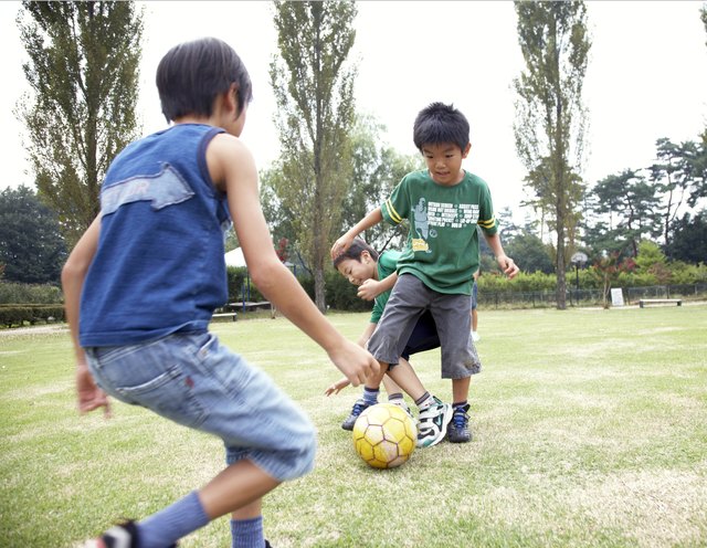 Japanese kids playing soccer