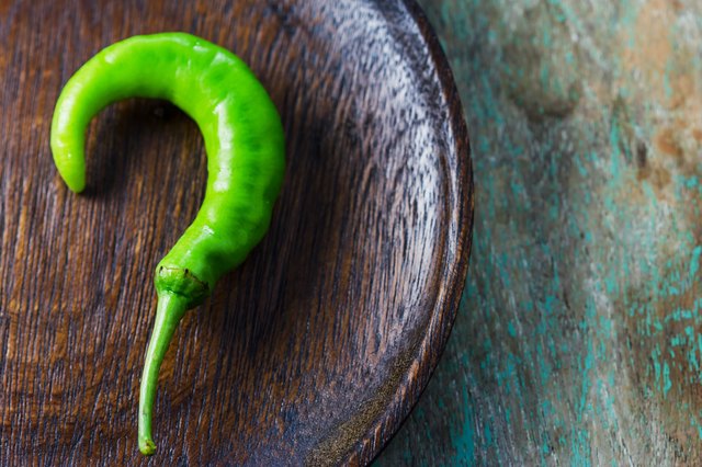 Fresh green goat pepper
