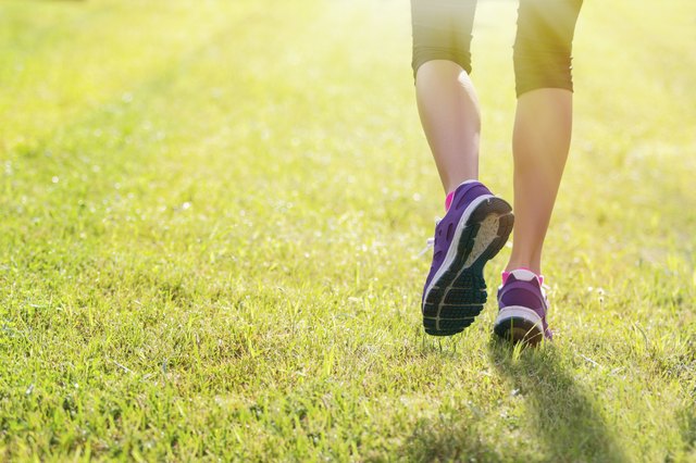 Woman running outdoors in morning