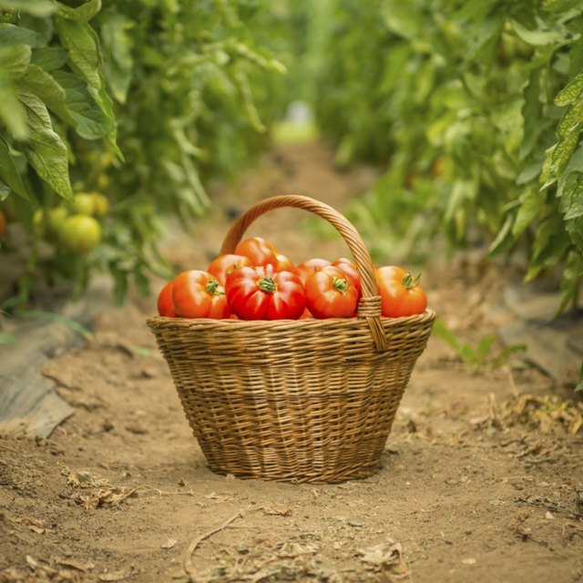 Tomatoes in Woven Basket