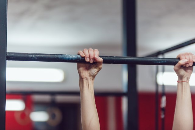 Arms. Horizontal bar. Close-up.