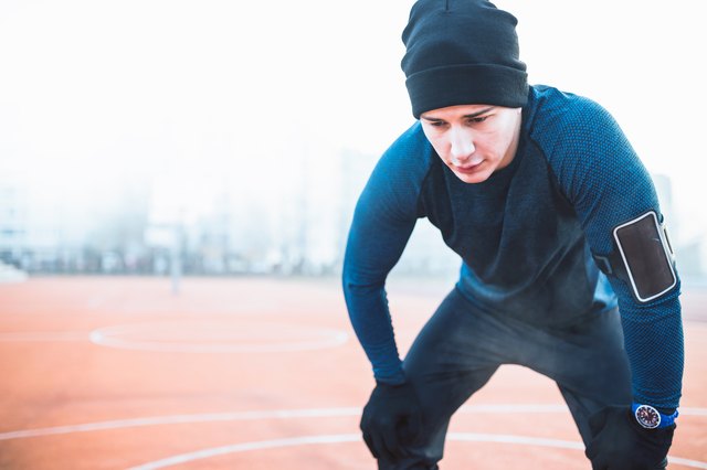 Athlete resting in park