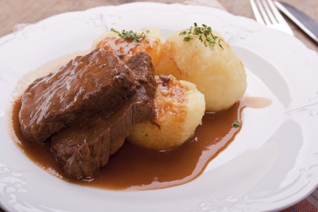 marinated beef with potato dumplings