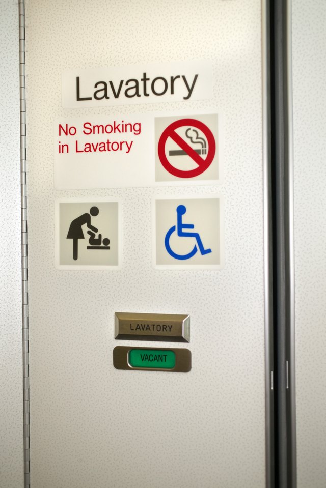 Bathroom door on airplane