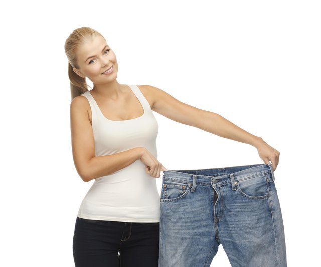 sporty woman showing big pants