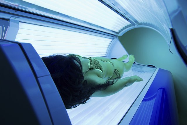 Woman in solarium