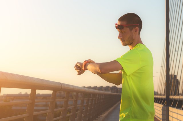 Urban Jogger Checking Running Time