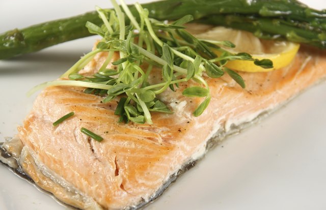 cooked salmon fillet