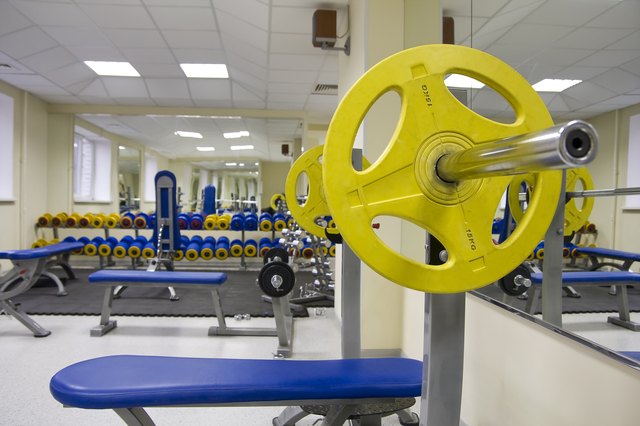 Barbell in the fitness club