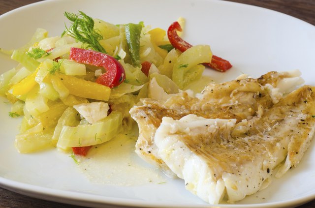Grilled codfish with vegetables