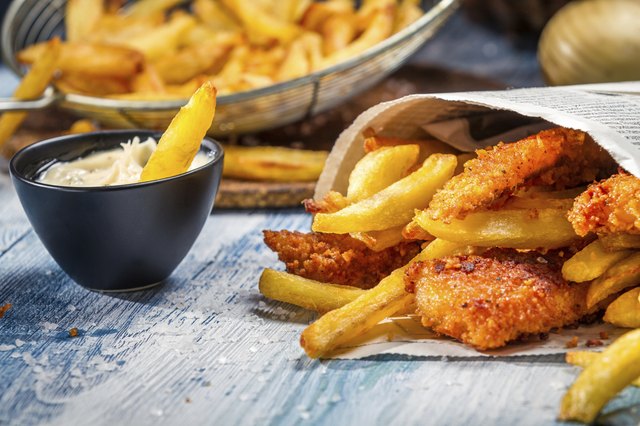 Closeup of homemade Fish & Chips