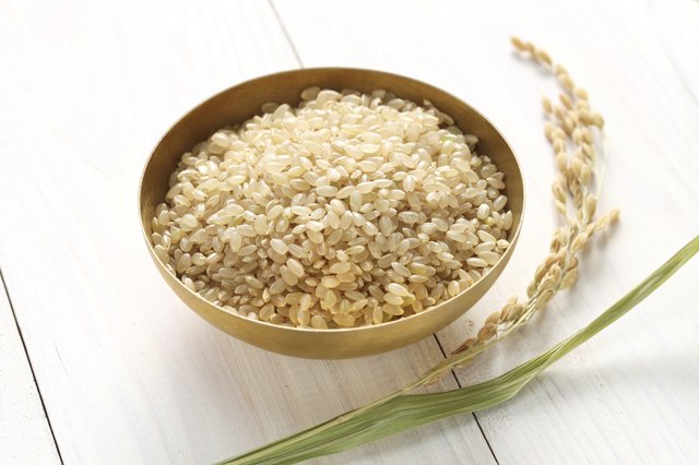 brown rice with ear of rice