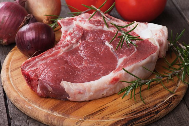 Raw ribeye steak