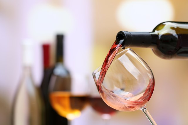 Red wine pouring