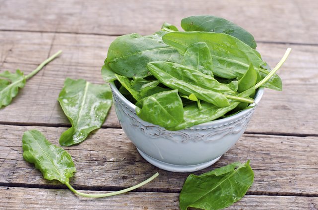 Fresh spinach in a bowl