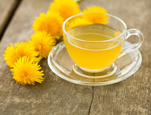 Herbal tea in glass cup