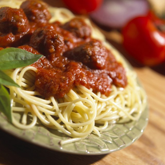 Close-up of spaghetti on a plate
