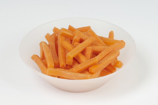 Bowl of carrots, studio shot