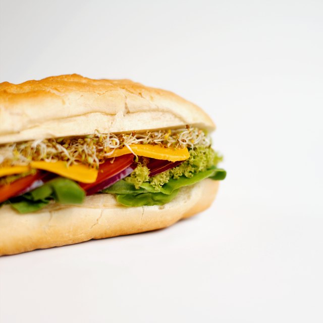 Close-up of submarine sandwich