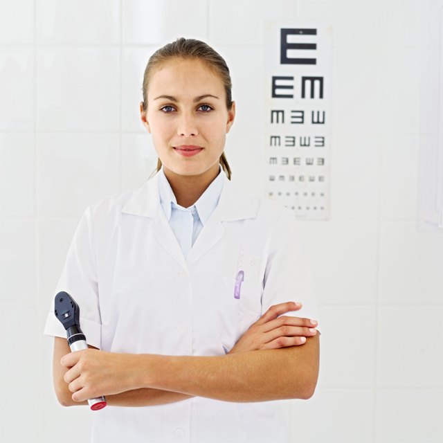 portrait of a young female optician