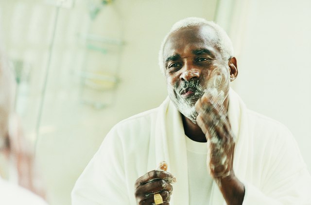 Mature Man Applying Shaving Foam
