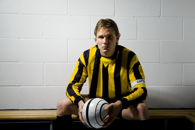 Soccer player with soccerball