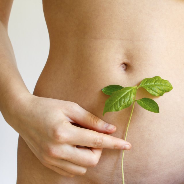 woman's stomach close-up