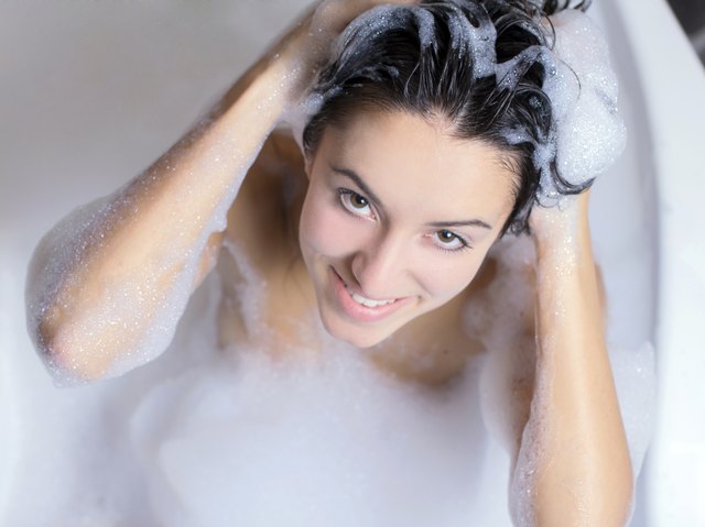 Woman Takes Bath