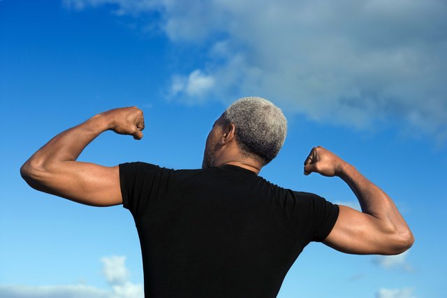 Man flexing muscles