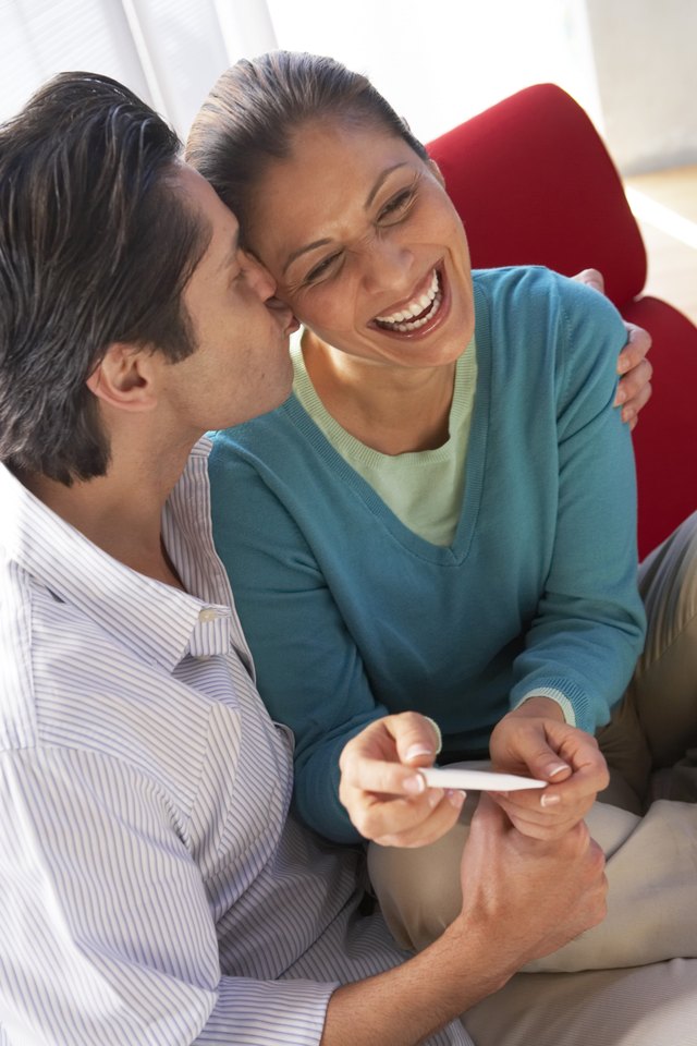 Couple with pregnancy test