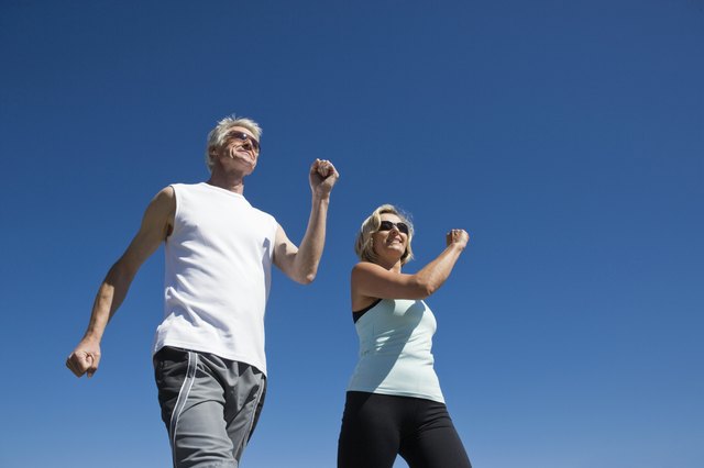 Couple walking outdoors