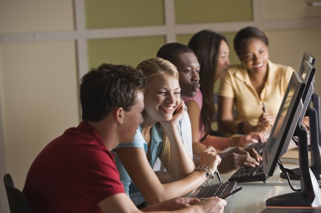Students at computers
