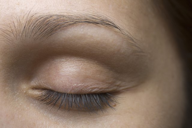 Close-up of young woman's closed eye