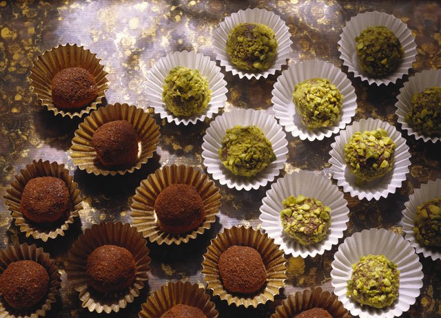 Pistachio and mocha truffles