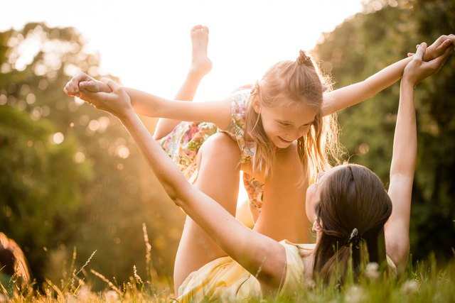 Mother and child playing