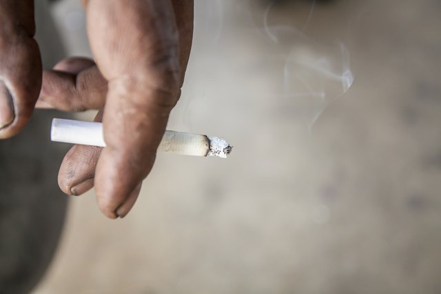 smoking cigarette