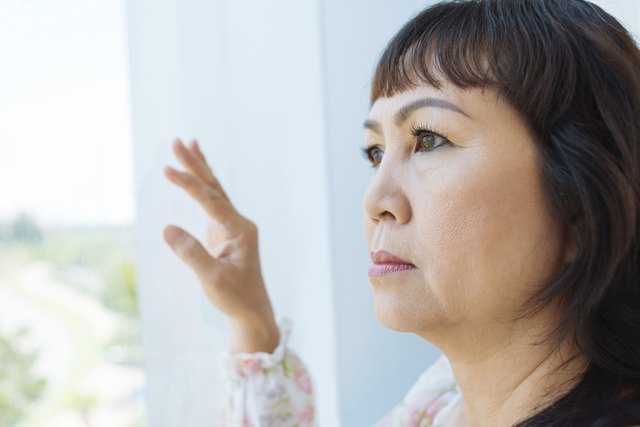 Pensive senior woman